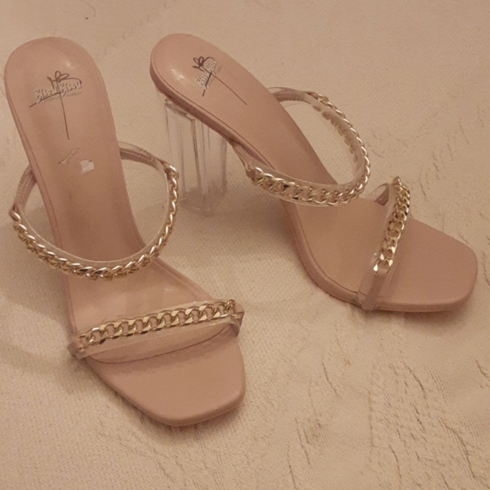Bisou Bisou Clear Chunky Heels